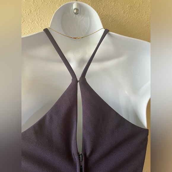 Speechless Purple Floral Peplum Layered NWOT Cut Out Design Halter Dress. Size 1 - Picture 10 of 11